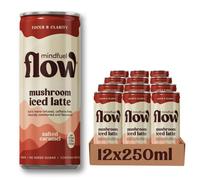 Mindfuel Flow Perform - Salted Caramel Mushroom Latte with Lion’s Mane and B Vitamins | Plant-Based Functional Drink | Caffeine-Free | No Added Sugar | Focus & Clarity Support | 12 x 250ml Cans
