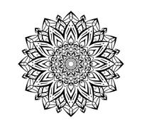 Mindful Abstract Mandala Art with Soft and Youth Design Wall Vinyl Sticker Decor 42x42cm Personalized Customization Black