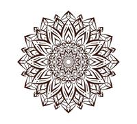 Mindful Abstract Mandala Art with Soft and Youth Design Wall Vinyl Sticker Decor 54.6x54.6cm Can Modify and add Information Coffee