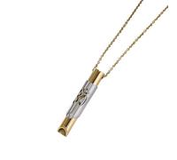 Mindful Breathing Necklace Gold, Stainless Steel Calm Pendant for Meditation & Relaxation, Portable Focus Tool for Women & Men, Gift for Yoga & Wellness Lovers