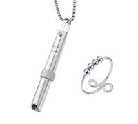 Mindful Breathing Necklace - Stress Relief Anxiety Whistle for Exercises - Meditation Gift for Women & Men