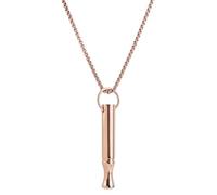 Mindful Breathing Necklace, Titanium Steel Quit Smoking Anxiety Relief Whistle Meditation Chain Breathlink Stop Anti Smoking Breathe Easy Less Stress Pendant Breathlace for Women Men(Rose Gold)
