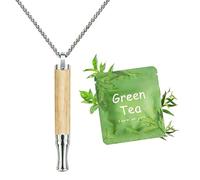 Mindful Breathing Necklace with Adjustable Resistance, Natural Wood & Stainless Steel Aromatherapy Pendant, Essential Oil Diffuser Necklace for Meditation, Focus, Breathwork & Daily Mindfulness
