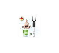 Mindful Breathing Necklace with Resistance Anxiety Necklace with 6 Mint Fliters Breathlace Portable Short Magnetic Whistle Necklaces for Anxiety Relief,Gifts for Stress,Gift for Women,Men,Black