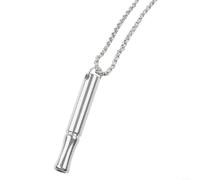 Mindful Breathing Pendant Necklace Steel Stress Relief(Silver)