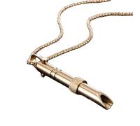 Mindful Breathlace Necklace, Stress Anxiety Whistle Necklace for Men and Women, for Anxiety Relief Necklace Breathing Exercises Necklace Meditation, Christmas Valentine Gift (Gold)