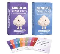 Mindful Cloud Chats Conversation Cards for Kids - 108 Feelings & Calm + Talk & Connect Mindfulness Cards - Family Talk Game, SEL Classroom Supplies, Therapeutic tools for Parents, Teachers, Counselors