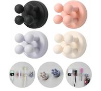 Mindful Design Razor Holder - 4Pcs Self Adhesive Silicone Toothbrush Holders Wall Mounted to Mirror for Shower Hanging Towel, Functional Waterproof Hook for Bathroom Kitchen Living Room Office