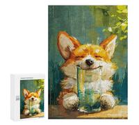 Mindful Gift for Adults: Cute Cat Drinking, 300 PCS, Adult Tabletop Puzzle, for Mindful Indoor Entertainment