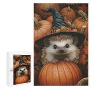 Mindful Gift for Adults: Hedgehog in Witch Hat, 1000 PCS, Challenging Puzzle for Adults; for Shared Table Time