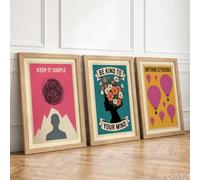Mindful Growth & Optimism Modern Set of 3 Framed Wall Art Prints A2