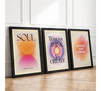 Mindful Inspiration Minimalist Set of 3 Framed Wall Art Prints A2