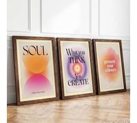 Mindful Inspiration Minimalist Set of 3 Framed Wall Art Prints A2