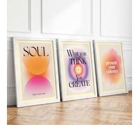 Mindful Inspiration Minimalist Set of 3 Framed Wall Art Prints A3