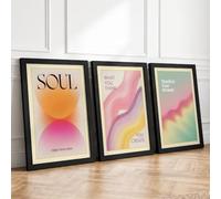 Mindful Intentions Minimalist Set of 3 Framed Wall Art Prints A2