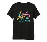Mindful Living Only Good Karma Handprint Quote Premium T-Shirt