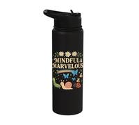Mindful Marvelous Cute Garden Critters Design Stainless Steel Insulated Water Bottle