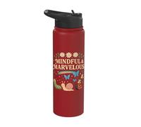 Mindful Marvelous Cute Garden Critters Design Stainless Steel Insulated Water Bottle