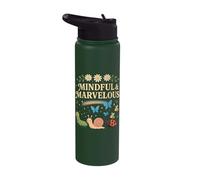 Mindful Marvelous Cute Garden Critters Design Stainless Steel Insulated Water Bottle