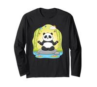 Mindful Panda Meditation Long Sleeve T-Shirt