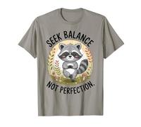 Mindful Raccoon Meditation Quote Nature Lover Zen Art T-Shirt