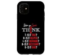 Mindful Speech Acronym True Helpful Inspiring Kind Graphic Case for iPhone 11
