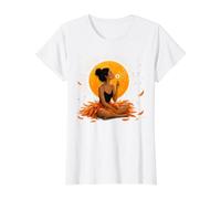 Mindful Woman Dandelion Moon Autumn Feathers Value Graphic T-Shirt, Women, White, M