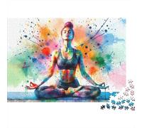 Mindful Yoga 1000 Piece Jigsaw Paper Puzzle for Adults Educational Art Brain Training Meditation Game Wall Decor 38x26cm/1000pcs