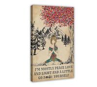 Mindful Yoga And Litter Go Yourself, Art Print Poster Canvas Poster Bedroom Decor Sports Landscape Office Room Decor Gift 24x36inch(60x90cm) Frame-style-16