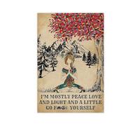 Mindful Yoga And Litter Go Yourself, Art Print Poster Canvas Poster Bedroom Decor Sports Landscape Office Room Decor Gift 24x36inch(60x90cm) Unframe-style-16