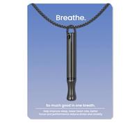Mindfulness Breathing Necklace, Stress Relief, Stainless Steel Necklace for Deep Breathing Reminder, Anxiety Reducer for Women Men Gift, 25", Stainless Steel, No Gemstone