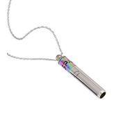 Mindfulness Breathing Whistles Necklace With Diffuser Sturdy Stainless Steel Jewelry Accessory For Yoga Enthusiasts Stress Relief Jewelry
