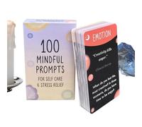 Mindfulness Cards for Kids | Interactive Educational Positive Toy - Cards To Reduce Stress & Increase Relaxation 50 Sheets - for Kids Teens Adults Birthday Travel Camping