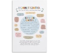 Mindfulness Chart Things Within My Control Poster Canvas Wall-Art Print for Counseling Office Decor Therapist Gift(Unframed,08x12inch(20x30cm))