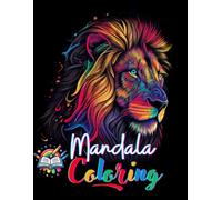 Mindfulness Coloring Book For Adults: 52 unique animal coloring book for adults relaxation, zen Designs mandala animals with black background (Coloring books for kids)