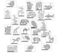 Mindfulness Colouring Postcards: Anti-Stress Art Therapy Postcard Set Drawn in Adult Colouring Book Style