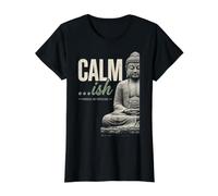 Mindfulness Mantra Progress Not Perfection Buddha Quote Value Graphic T-Shirt, Women, Black, S