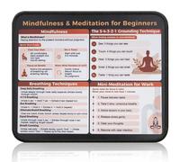 Mindfulness & Meditation for Beginners Mouse Pad, Non-Slip Smooth Surface HD Printed 5-4-3-2-1 Grounding Technique Desk Mat, Premium Office Mousepad for Stress Relief, for Mental Health Enthusiasts