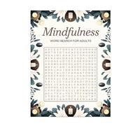 Mindfulness Word Search - Relaxing Brain Puzzle, Positive Affirmation Search with Calm Themes, Stress Relief Activity featuring Clear Typography, Adult Puzzle Book for Focus, Mindful Entertainment
