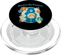 Minding My Business Patch Flower Bear Self-Care Anti-Social PopSockets PopGrip for MagSafe