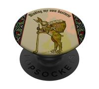 Minding my own Business Rabbit With Puppies Antique PopSockets Adhesive PopGrip