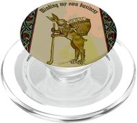 Minding my own Business Rabbit With Puppies Antique PopSockets PopGrip for MagSafe