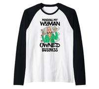 Minding My Woman Owned Business Female Entrepreneur boss Raglan Baseball Tee