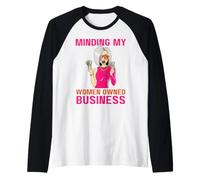 Minding My Woman Owned Business Female Entrepreneur boss Raglan Baseball Tee