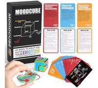 MindMosaic Anxiety & Stress Relief Cards with MoodCube Spinner - Science-Based Self Care & Emotion Therapy Tools, Mindfulness Gift for Women, Teens & Adults | Mental Health Support for Calm & Focus