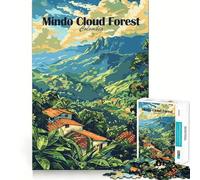 Mindo Cloud Forest Colombia Illustration 1000 Piece Jigsaw Puzzles for Adults Mind Workout Pastime Game Home Fun Santa Present (38x52cm)