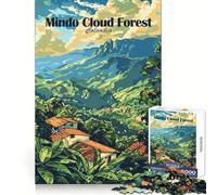 Mindo Cloud Forest Colombia Illustration 1000 Pieces Jigsaws Adults Puzzles Gifts Sharp Thinking Cozy Fun Fun Activity Game Night (38x26cm)