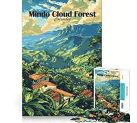 Mindo Cloud Forest Colombia Illustration 1000 Pieces Jigsaws Adults Puzzles Gifts Sharp Thinking Cozy Fun Fun Activity Game Night (38x26cm)