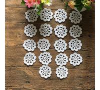 MINDPLUS Set of 18 Mini Hand Crochet Doilies Flowers 2 Inches White Cotton Small Hand Crochet Petals Lace Doilies for Crafts