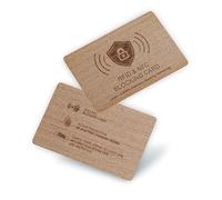 MINDRFID 2 Pack Wooden RFID Blocking Card, Contactless Signal Vault Credit Card Protector ID ATM Wallet Guard Card Shield Blocker